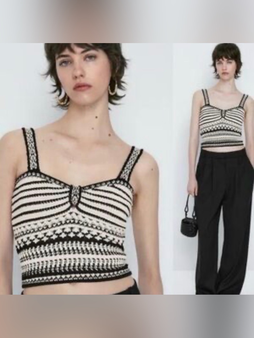 Massimo Dutti Knit Jacquard Top